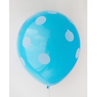 Dark Blue - Dark Blue Polkadots Printed Balloons